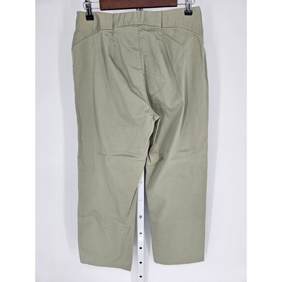 White Stag Woman's Straight Wide Leg Mid Rise Green Button Closer Pant Size 12 - Picture 4 of 4